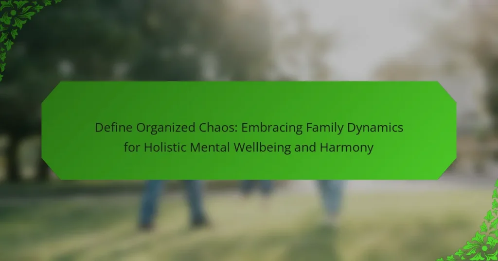 Define Organized Chaos: Embracing Family Dynamics for Holistic Mental Wellbeing and Harmony