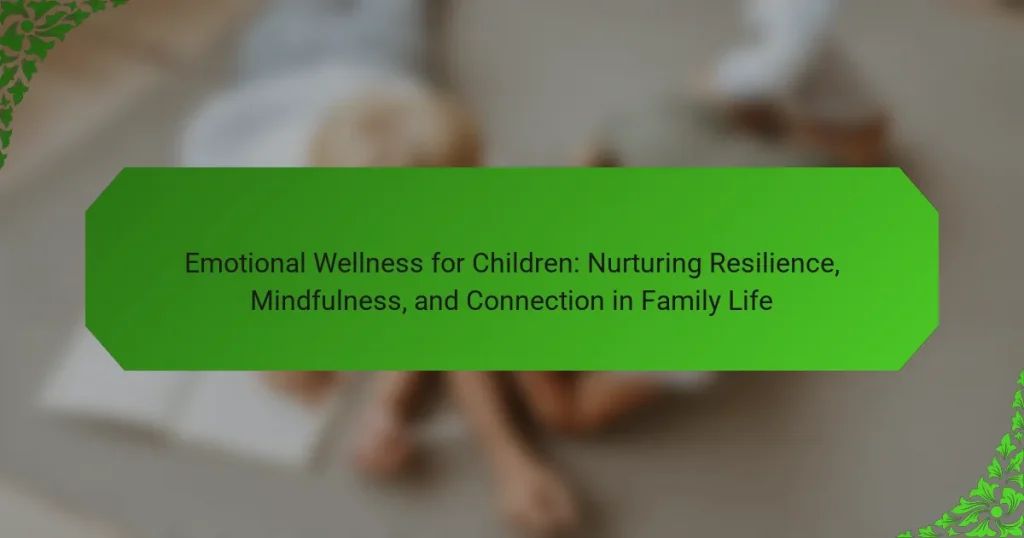 Emotional Wellness for Children: Nurturing Resilience, Mindfulness, and Connection in Family Life