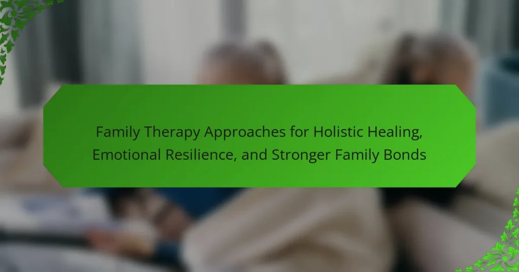 Family Therapy Approaches for Holistic Healing, Emotional Resilience, and Stronger Family Bonds