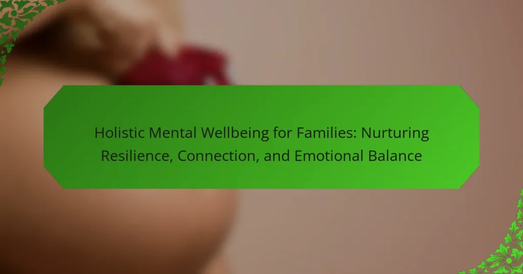 Holistic Mental Wellbeing for Families: Nurturing Resilience, Connection, and Emotional Balance