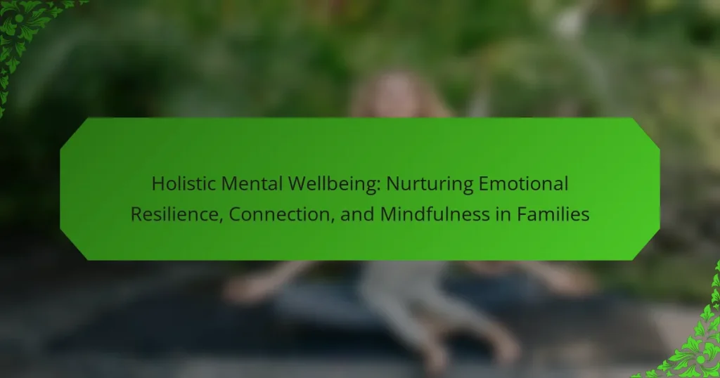 Holistic Mental Wellbeing: Nurturing Emotional Resilience, Connection, and Mindfulness in Families
