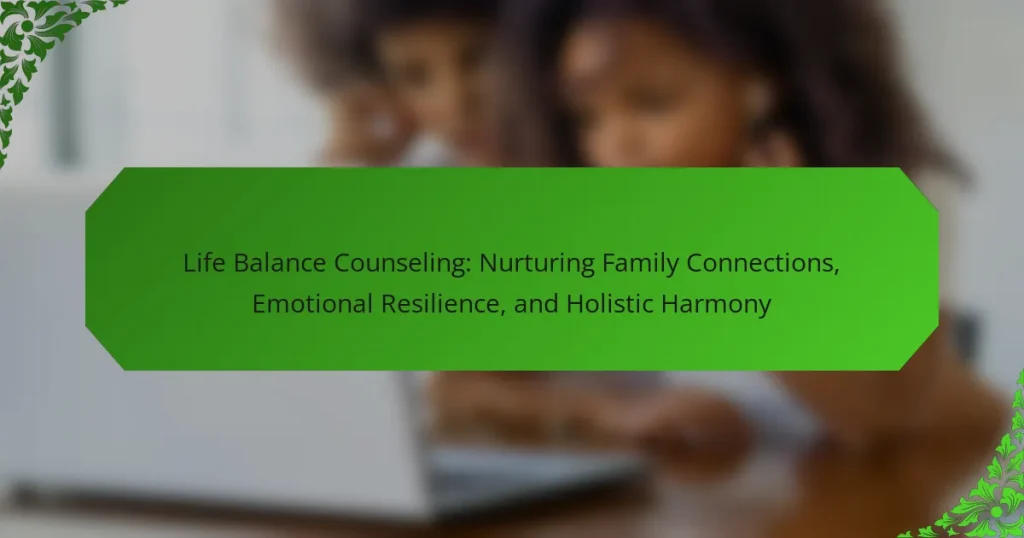 Life Balance Counseling: Nurturing Family Connections, Emotional Resilience, and Holistic Harmony