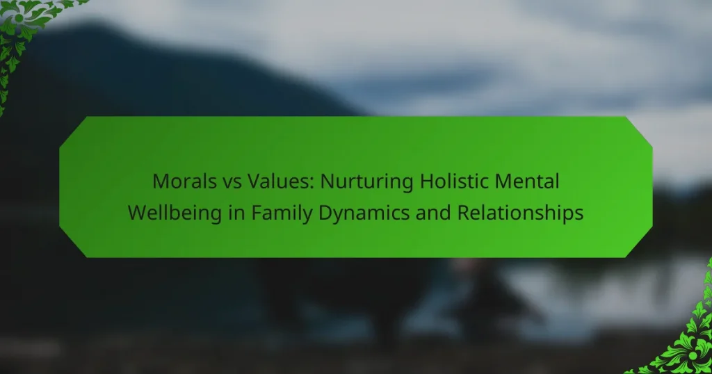 Morals vs Values: Nurturing Holistic Mental Wellbeing in Family Dynamics and Relationships
