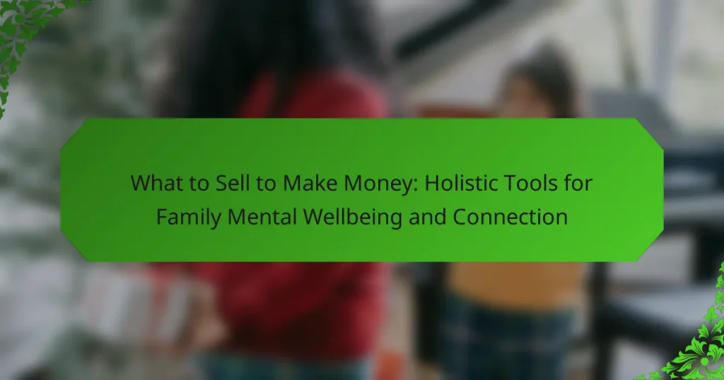 What to Sell to Make Money: Holistic Tools for Family Mental Wellbeing and Connection