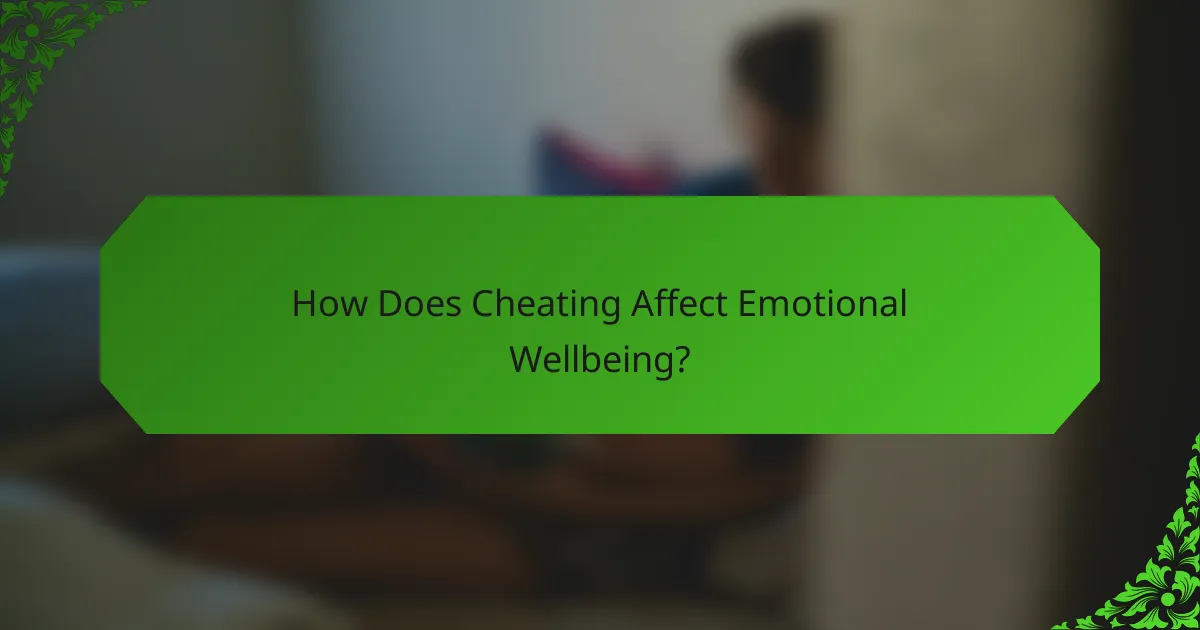 How Does Cheating Affect Emotional Wellbeing?