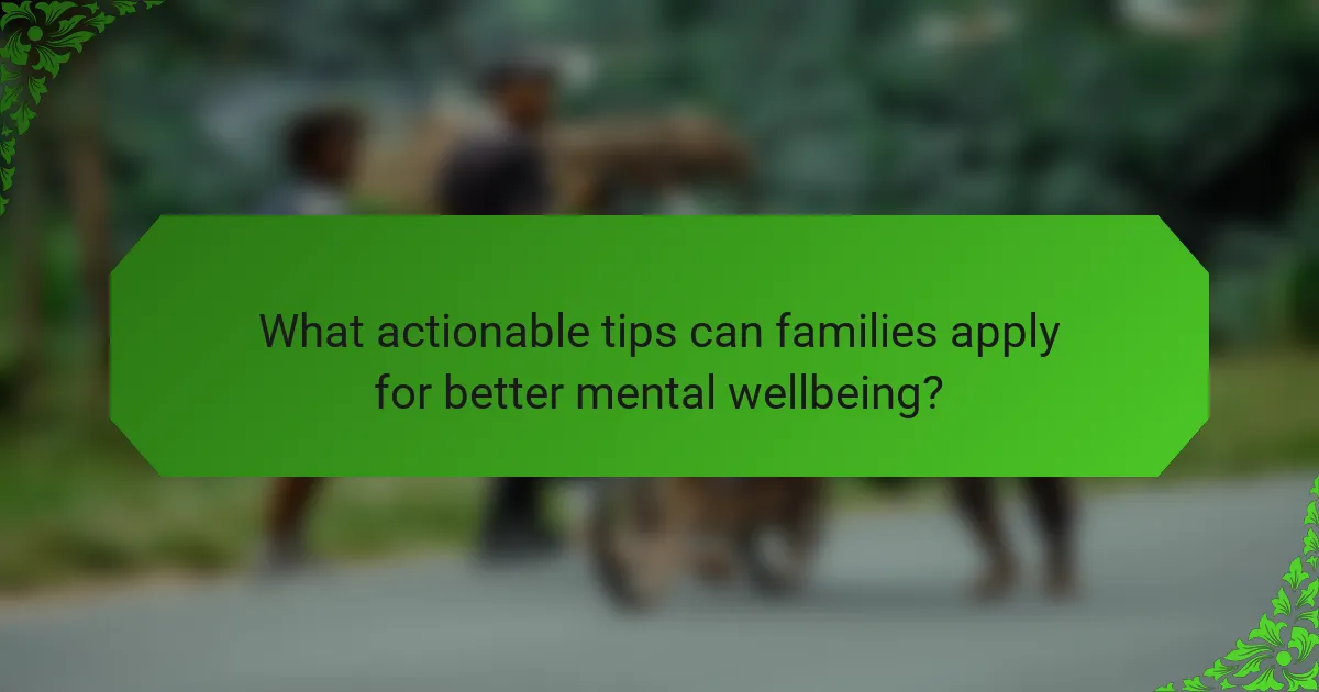 What actionable tips can families apply for better mental wellbeing?