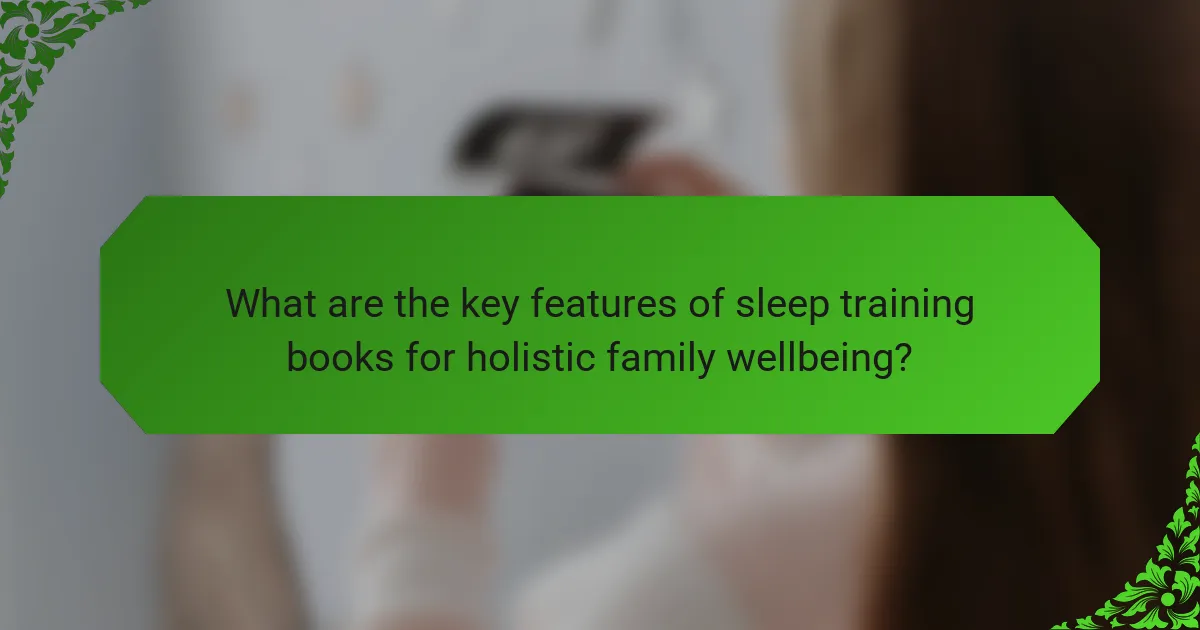 What are the key features of sleep training books for holistic family wellbeing?