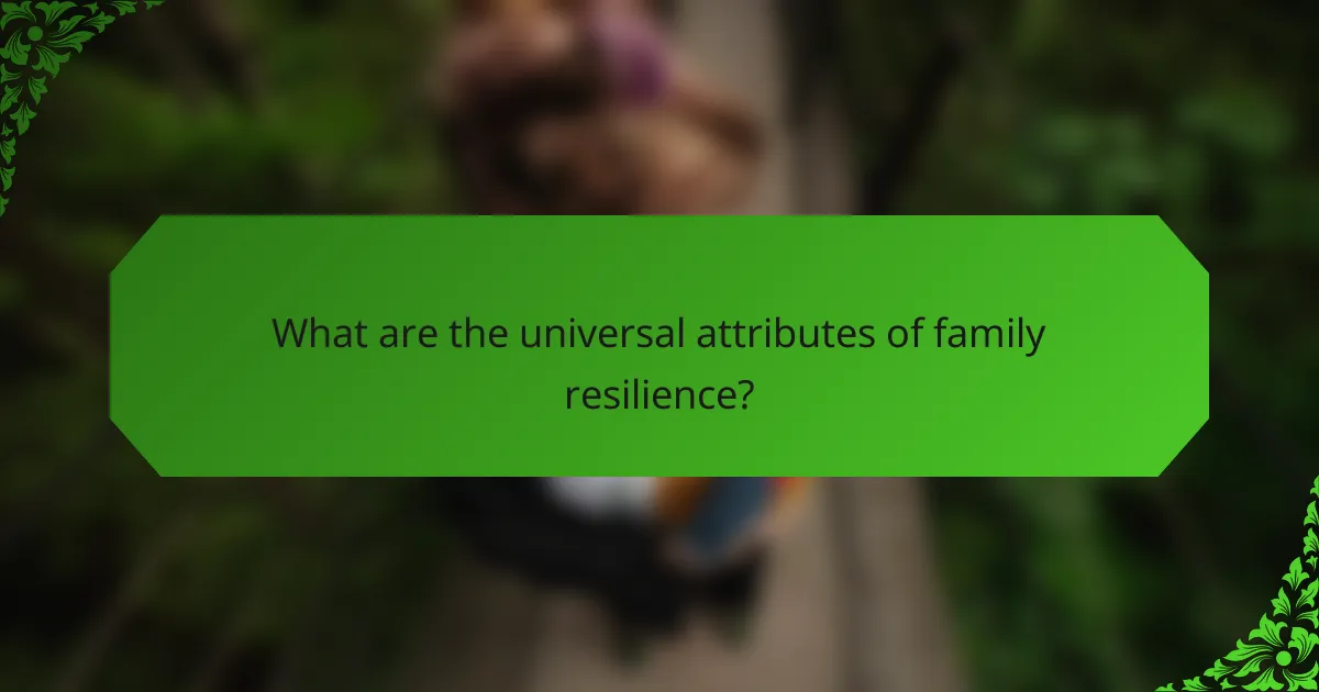 What are the universal attributes of family resilience?