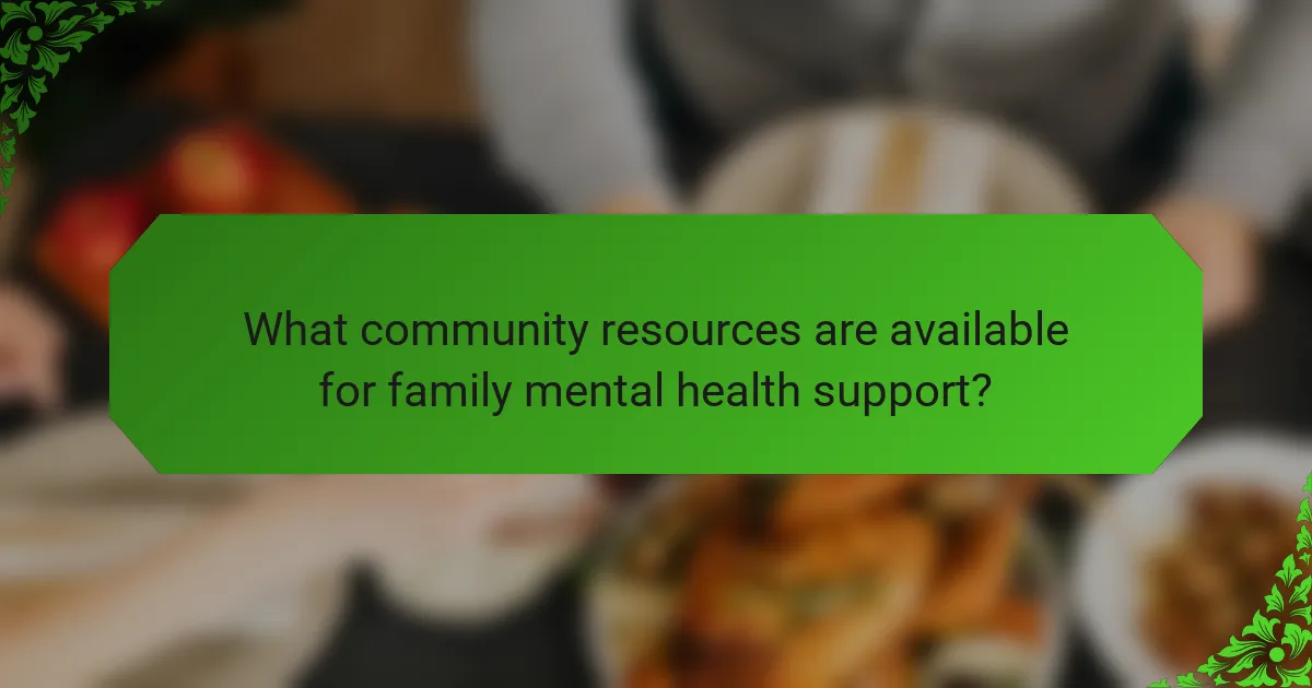 What community resources are available for family mental health support?