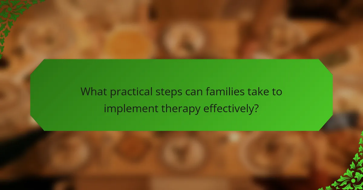 What practical steps can families take to implement therapy effectively?