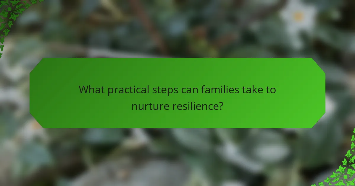 What practical steps can families take to nurture resilience?