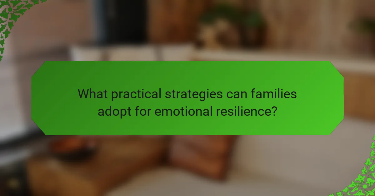 What practical strategies can families adopt for emotional resilience?