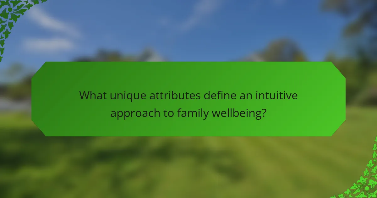 What unique attributes define an intuitive approach to family wellbeing?