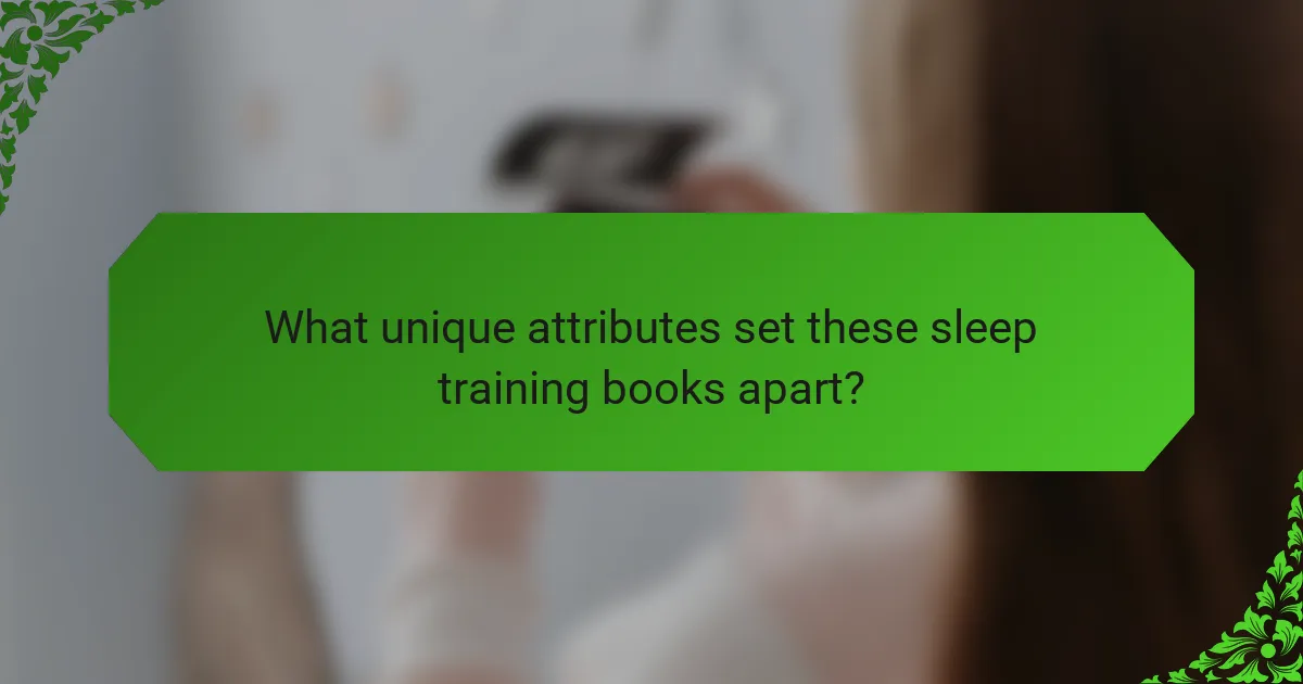 What unique attributes set these sleep training books apart?