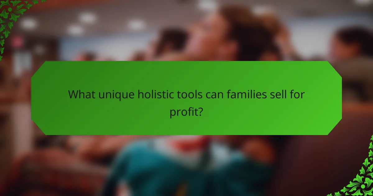 What unique holistic tools can families sell for profit?