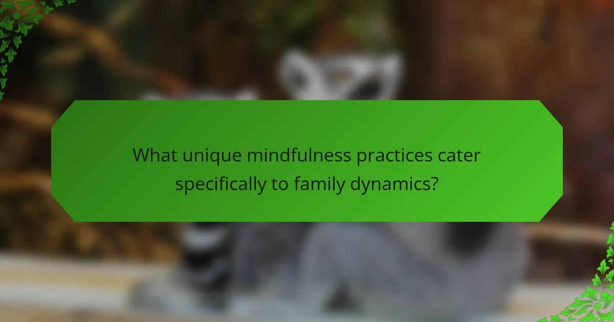 What unique mindfulness practices cater specifically to family dynamics?
