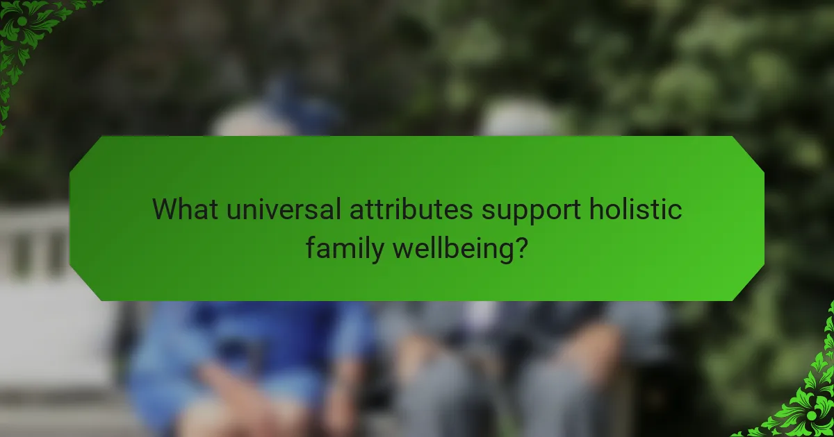 What universal attributes support holistic family wellbeing?