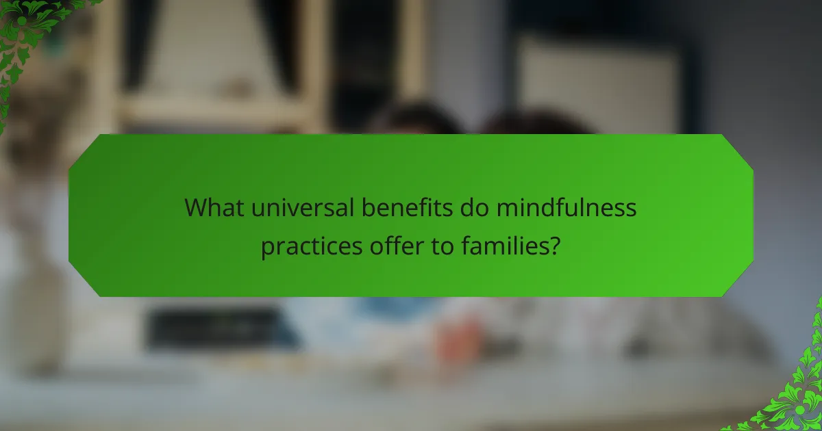 What universal benefits do mindfulness practices offer to families?